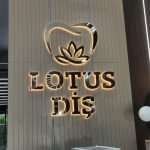 Lotus Diş Işıklı Gümüş Krom Paslanmaz Kutu Harf Tabelası - Görsel 2