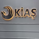 Kiaş paslanmaz gümüş ışıklı tabela