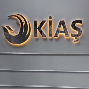 Kiaş paslanmaz gümüş ışıklı tabela